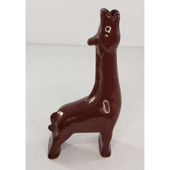 Vintage Giraffe Bud Vase Art Pottery Head Up Long Neck - Picture 4 of 6